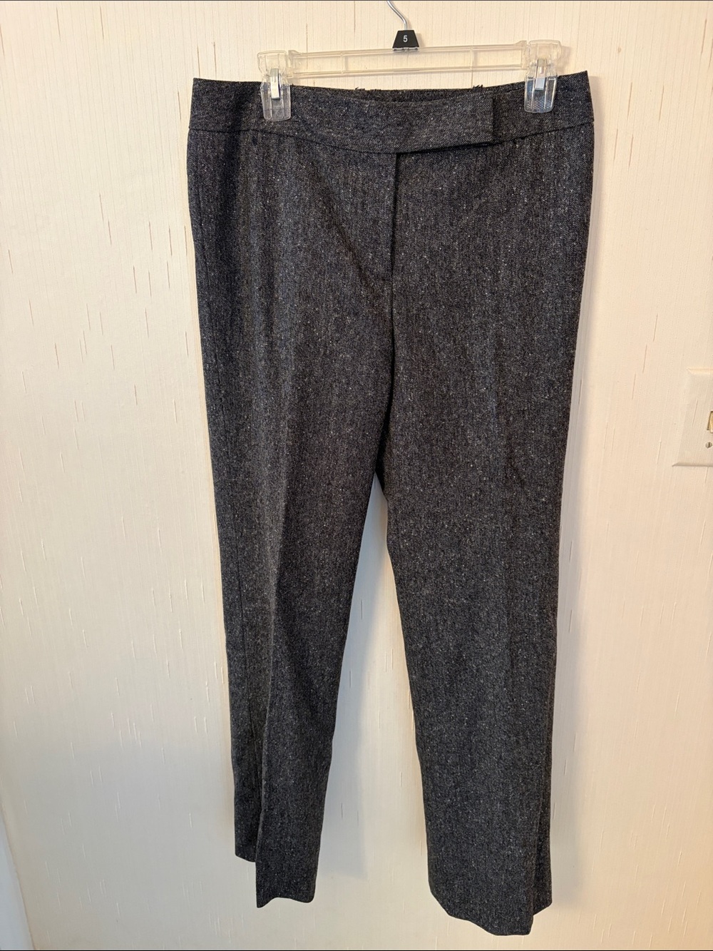 Ann Taylor Charcoal Gray Tweed Straight Pants